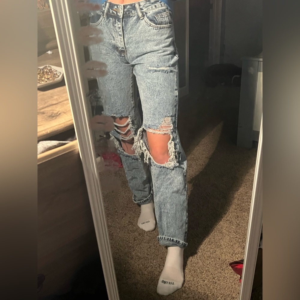 Ripped mom jeans